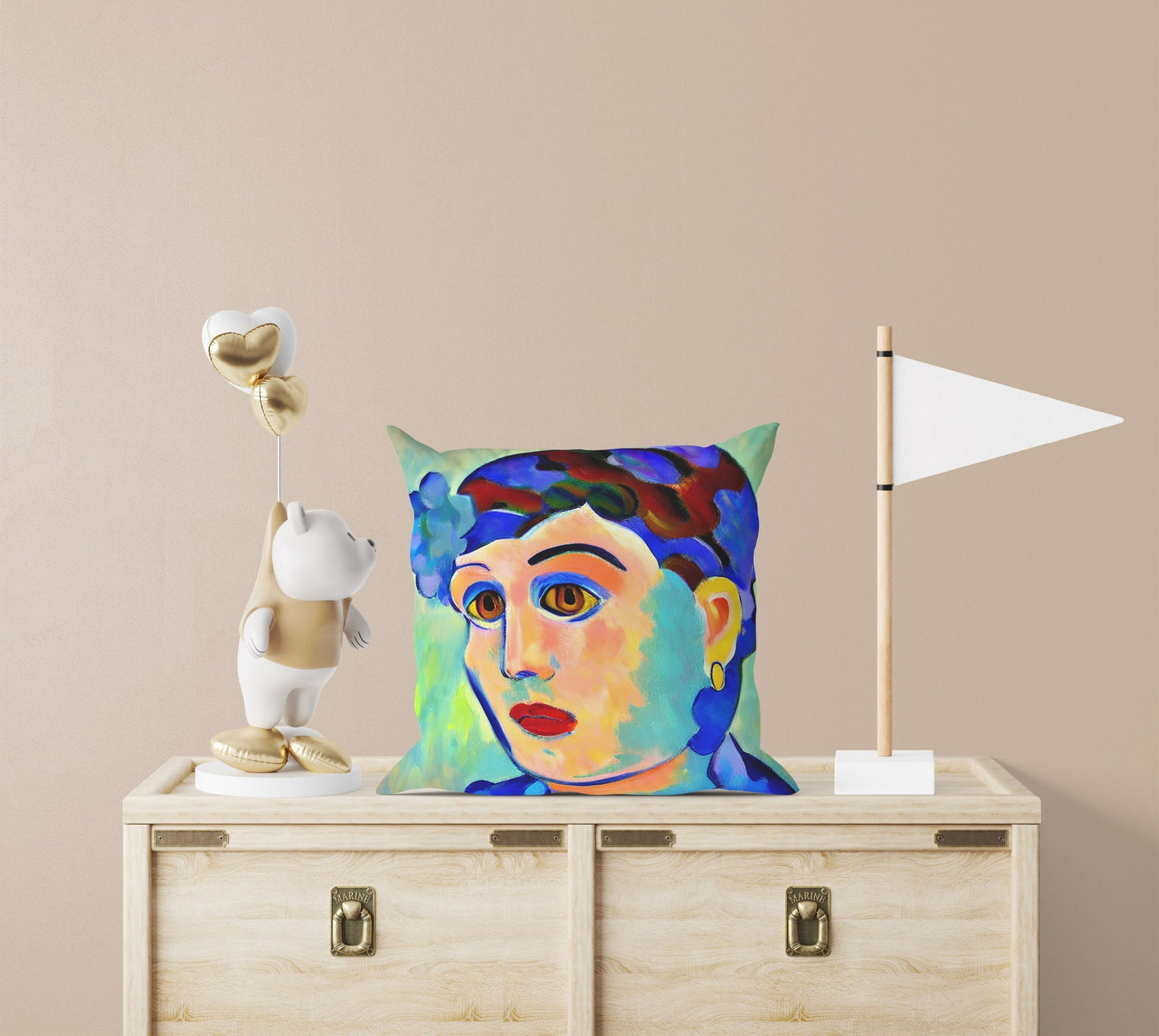Beautiful Girl Tapestry Pillows, Abstract Pillow, Soft Pillow Cases, Colorful Pillow Case, Impressionist Pillow, 22X22 Pillow Cover
