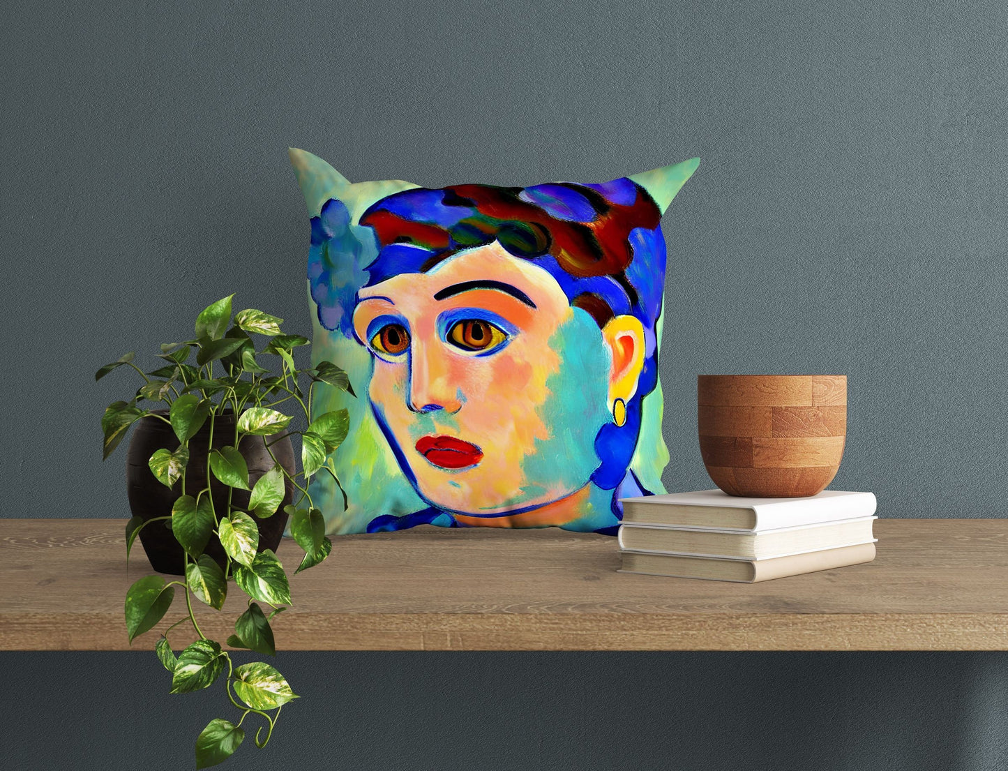 Beautiful Girl Tapestry Pillows, Abstract Pillow, Soft Pillow Cases, Colorful Pillow Case, Impressionist Pillow, 22X22 Pillow Cover