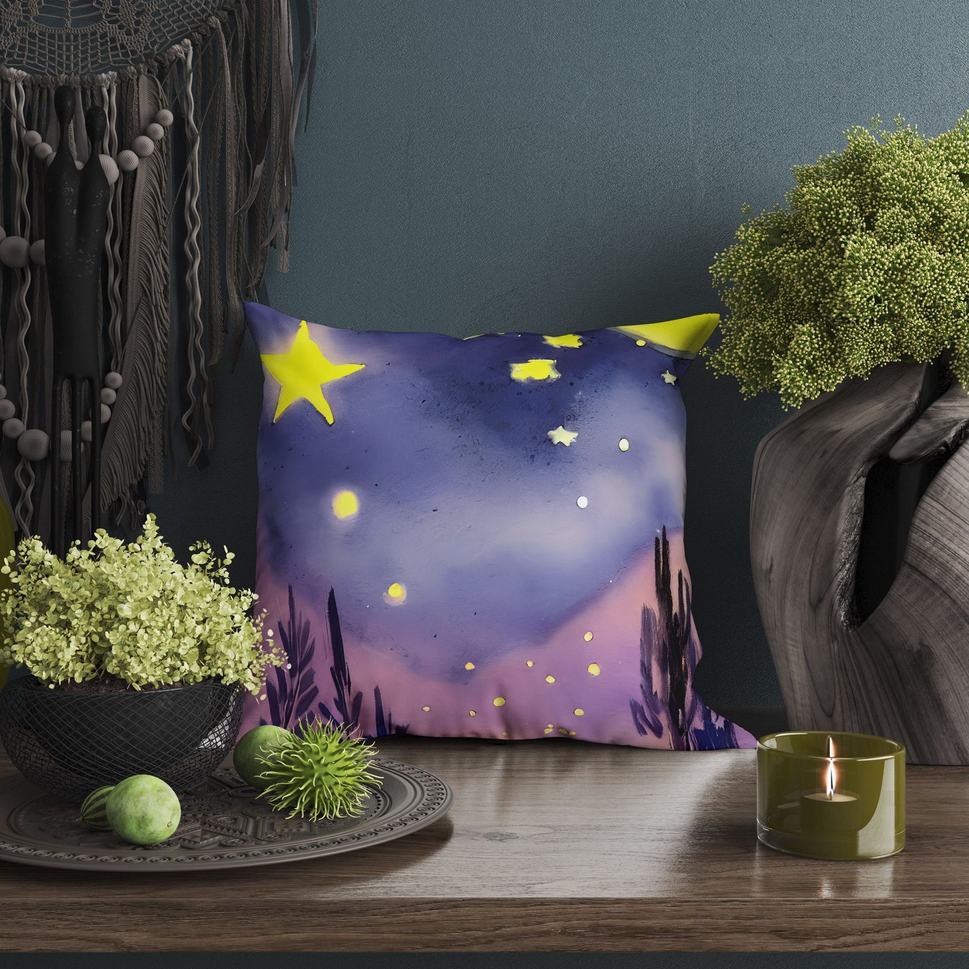Starry Night Toss Pillow, Abstract Throw Pillow Cover, Soft Pillow Cases, 20X20 Pillow Cover, Home Decor Pillow, Indoor Pillow Cases