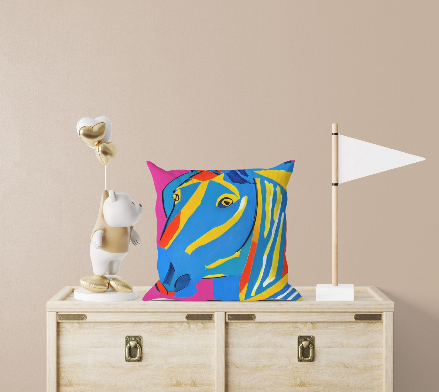 Original Art Horse Pillow Case, Bee Pillow Cover, Designer Pillow, Colorful Pillow Case, Modern Pillow, Large Pillow Cases, Home And Living