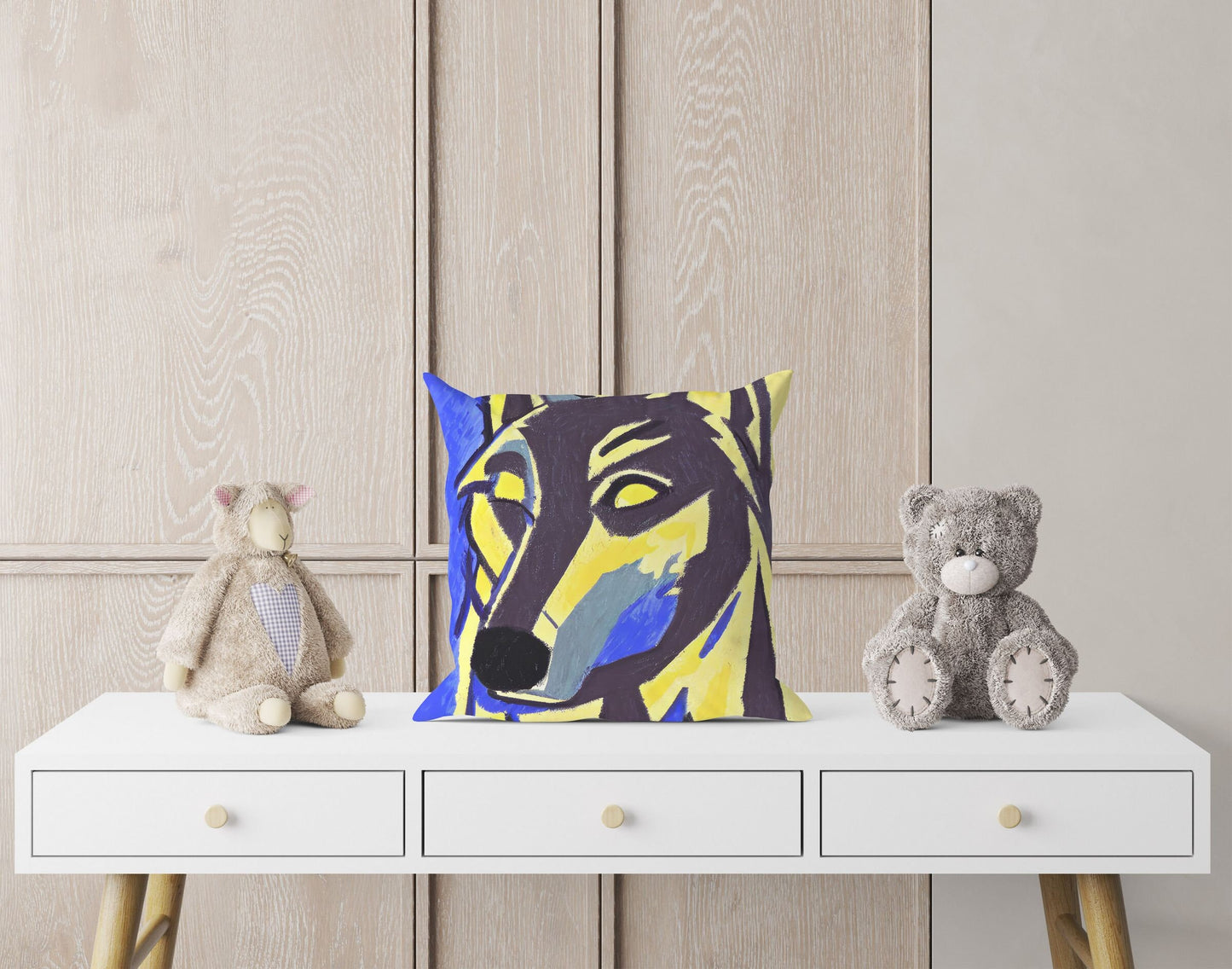 Watercolor Art Wildlife Wolf Pillow Case, Abstract Art Pillow, Artist Pillow, Colorful Pillow Case, Fashion, Square Pillow, Sofa Pillows