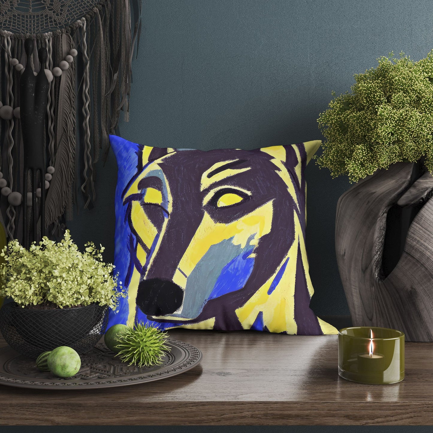 Watercolor Art Wildlife Wolf Pillow Case, Abstract Art Pillow, Artist Pillow, Colorful Pillow Case, Fashion, Square Pillow, Sofa Pillows