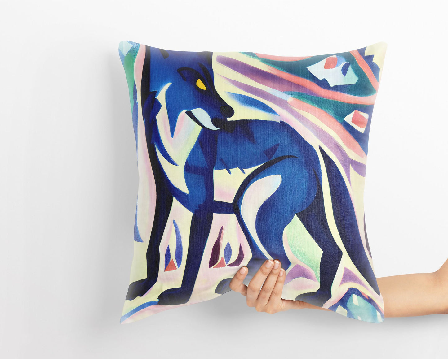 Watercolor Art Wildlife Wolf Pillow Case, Bee Pillow Cover, Soft Pillow Cases, Colorful Pillow Case, Modern Pillow, 20X20 Pillow Cover