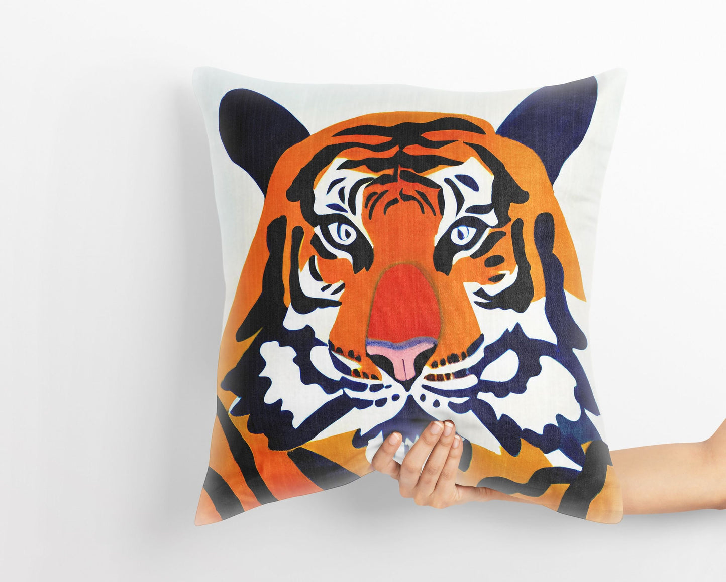 Original Art Wildlife Tiger Throw Pillow Cover, Abstract Throw Pillow Cover, Art Pillow, Housewarming Gift, Pillow Cases For Kids