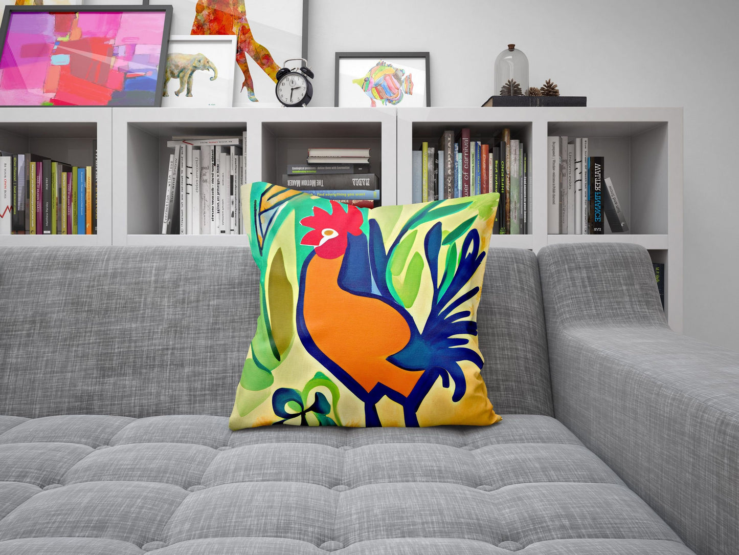 Original Art Rooster, Pillow Case, Abstract Pillow Case, Soft Pillow Cases, Colorful Pillow Case, Fashion, Pillow Cases For Kids