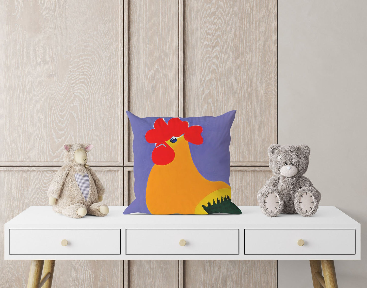 Original Art Rooster Pillow Case, Abstract Throw Pillow Cover, Soft Pillow Cases, Colorful Pillow Case, Home Decor Pillow, Sofa Pillows