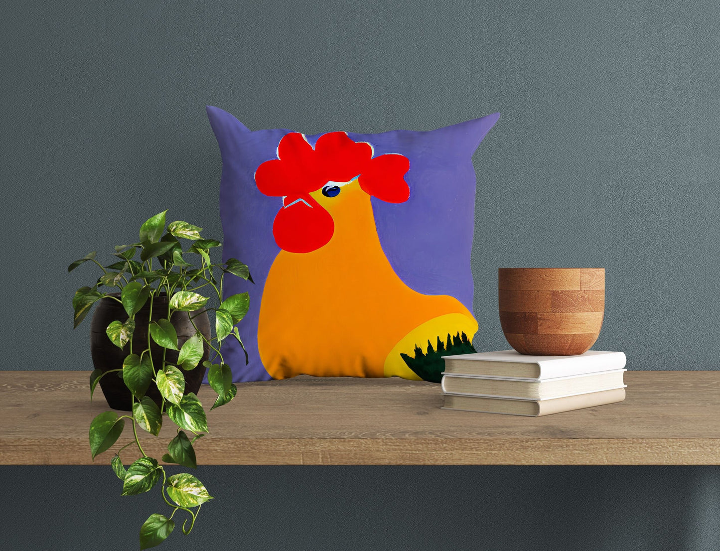 Original Art Rooster Pillow Case, Abstract Throw Pillow Cover, Soft Pillow Cases, Colorful Pillow Case, Home Decor Pillow, Sofa Pillows