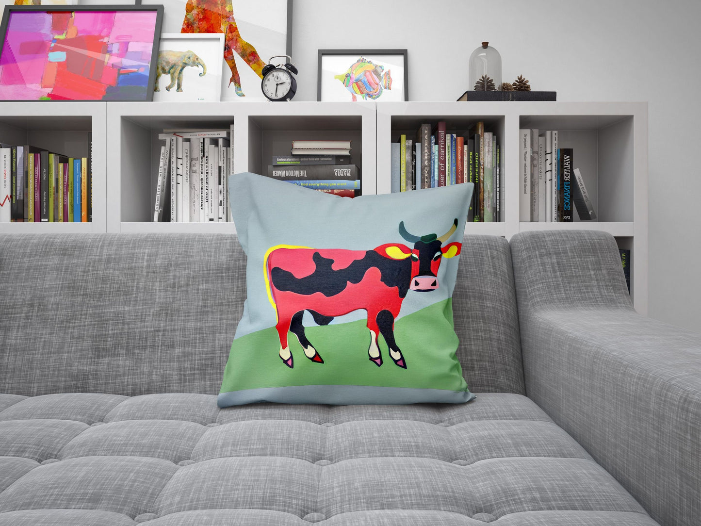 Abstract Art A Calf Throw Pillow Decorative Pillow, Abstract Throw Pillow Cover, Art Pillow, Colorful Pillow Case, Contemporary Pillow
