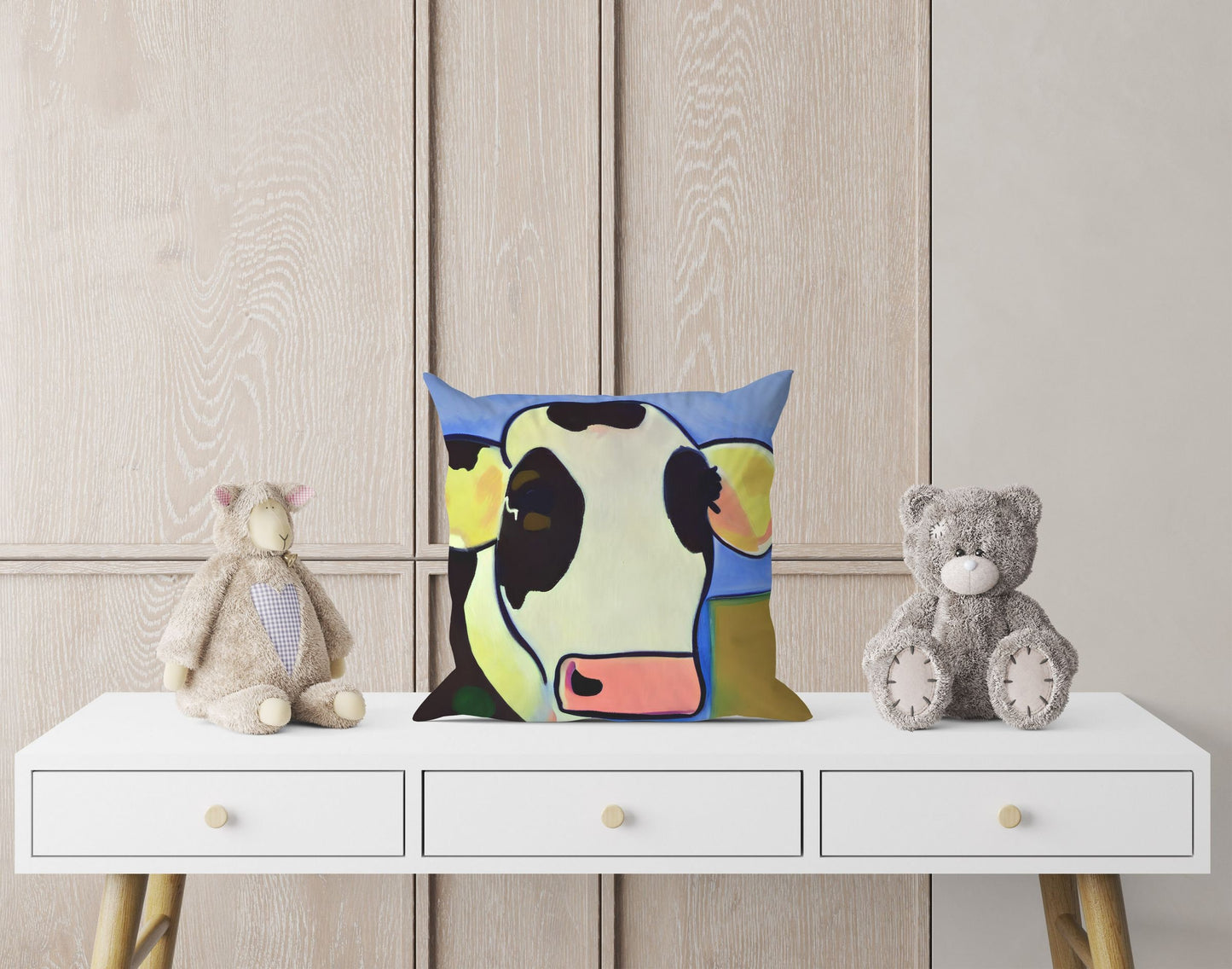 Milk Cow Original Art, Tapestry Pillows, Abstract Art Pillow, Comfortable, Colorful Pillow Case, Fashion, Home And Living, Sofa Pillows
