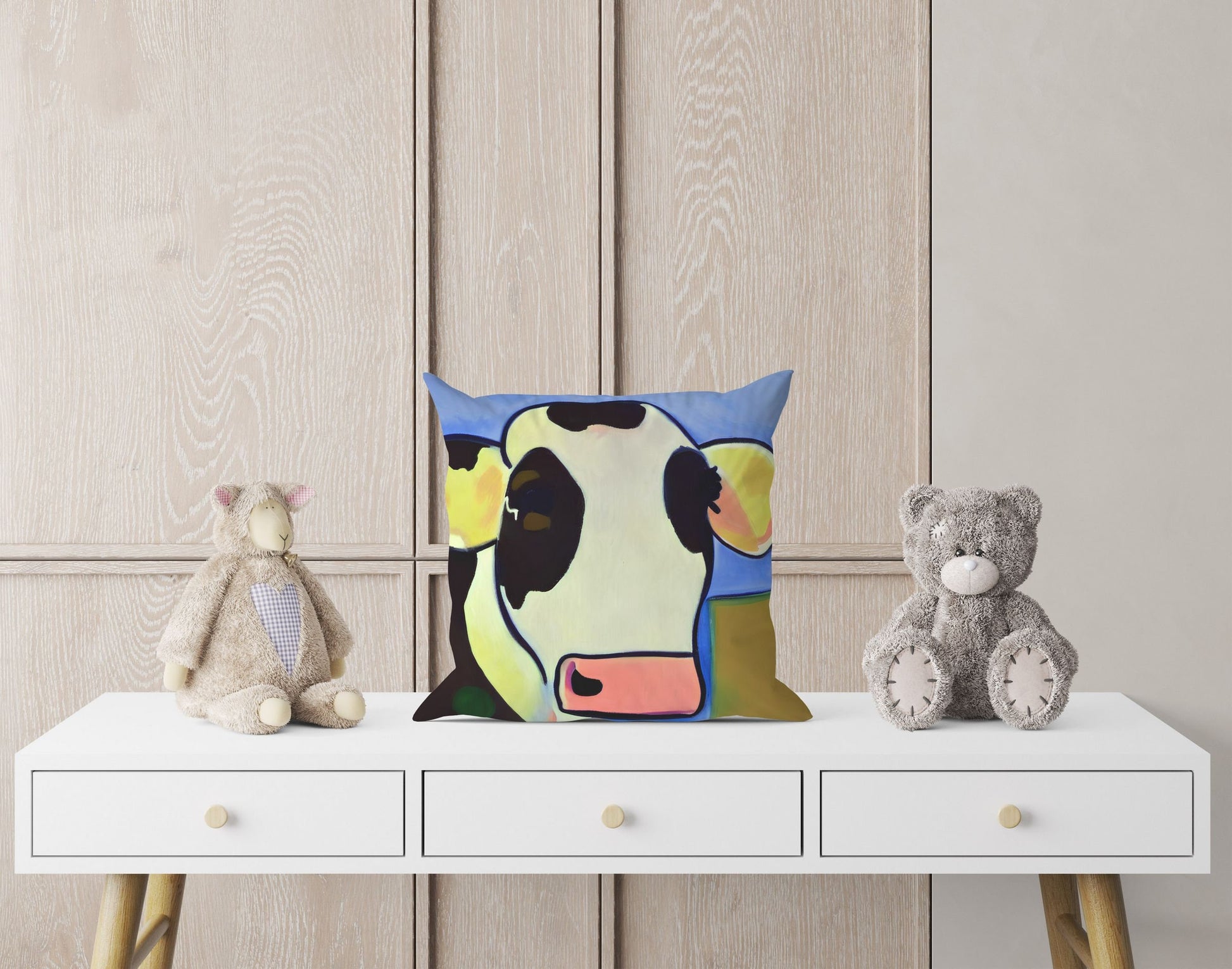 Milk Cow Original Art, Tapestry Pillows, Abstract Art Pillow, Comfortable, Colorful Pillow Case, Fashion, Home And Living, Sofa Pillows