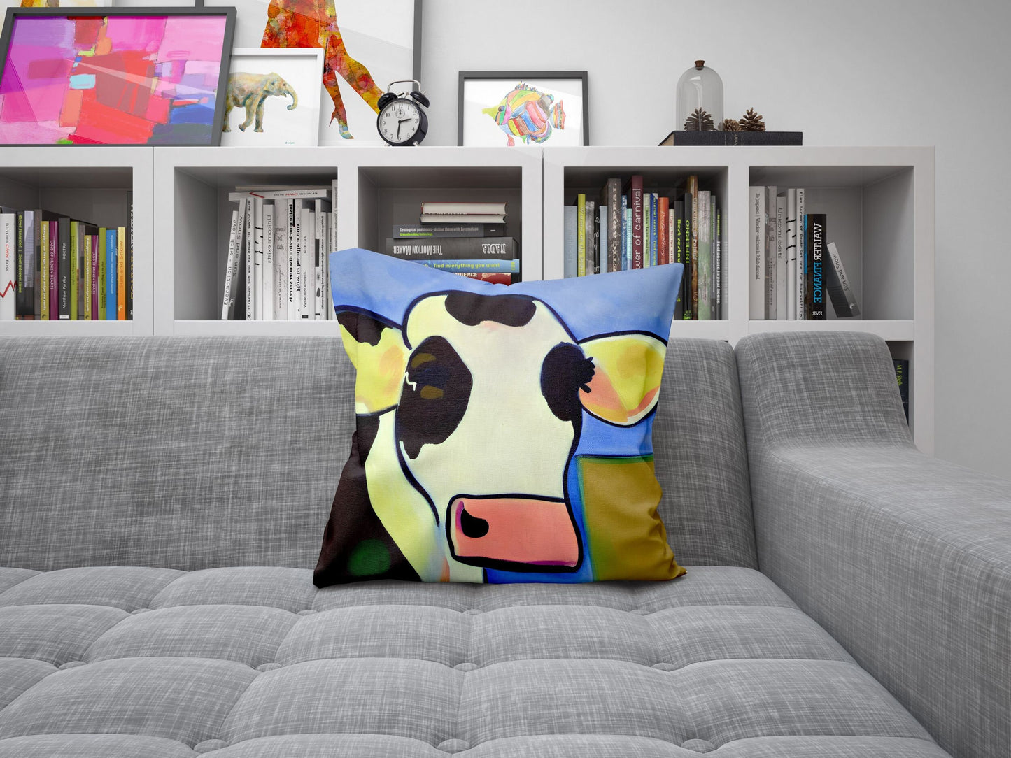 Milk Cow Original Art, Tapestry Pillows, Abstract Art Pillow, Comfortable, Colorful Pillow Case, Fashion, Home And Living, Sofa Pillows