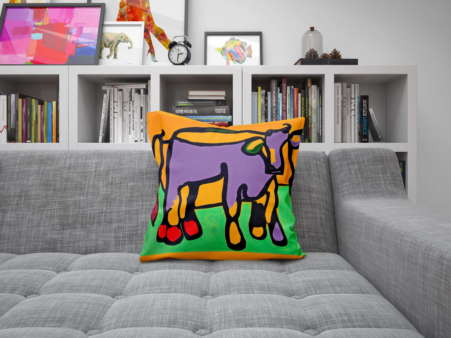Abstract Art Calfs Throw Pillow, Toss Pillow, Abstract Throw Pillow, Comfortable, Colorful Pillow Case, Fashion, Square Pillow