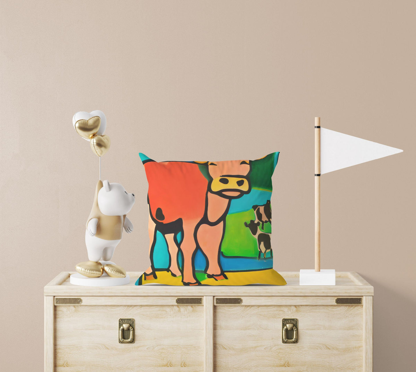 Abstract Art A Calf Throw Pillow, Throw Pillow, Abstract Art Pillow, Contemporary Pillow, Square Pillow, Home And Living, Sofa Pillows