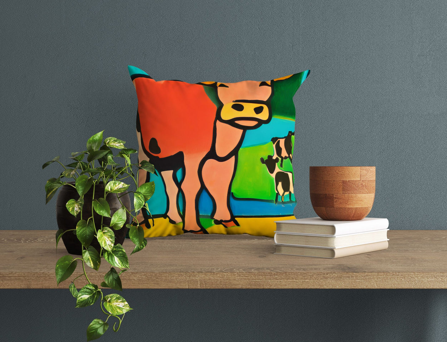 Abstract Art A Calf Throw Pillow, Throw Pillow, Abstract Art Pillow, Contemporary Pillow, Square Pillow, Home And Living, Sofa Pillows