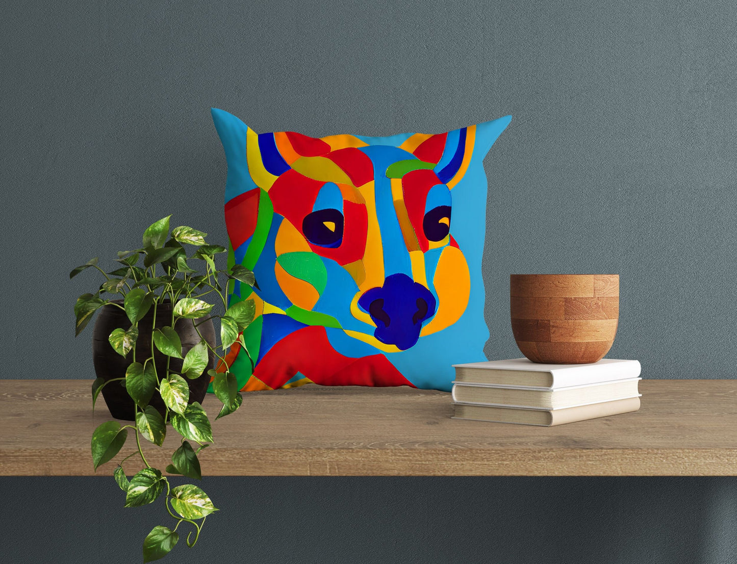 Australian Wildlife Kangaroo Tapestry Pillows, Abstract Art Pillow, Designer Pillow, Colorful Pillow Case, Fashion, 18 X 18 Pillow Covers