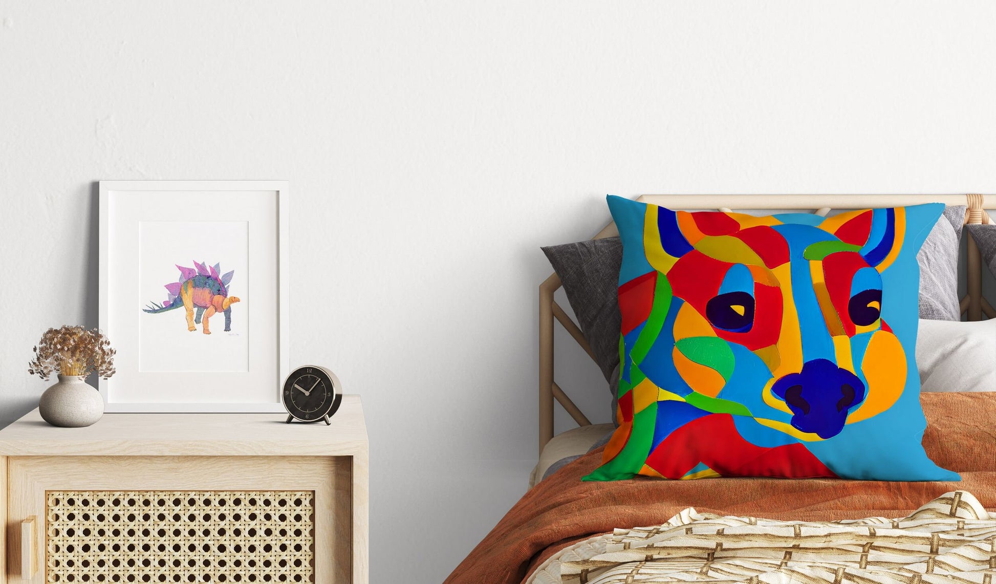 Australian Wildlife Kangaroo Tapestry Pillows, Abstract Art Pillow, Designer Pillow, Colorful Pillow Case, Fashion, 18 X 18 Pillow Covers