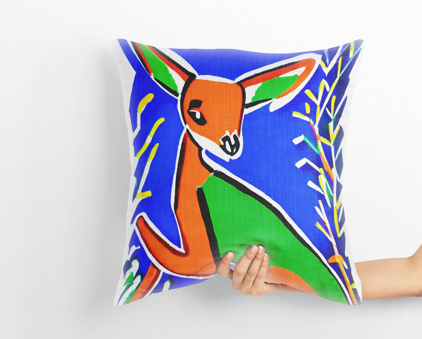 Australian Wildlife Kangaroo Throw Pillow Cover, Abstract Pillow Case, Art Pillow, Colorful Pillow Case, Beautiful Pillow