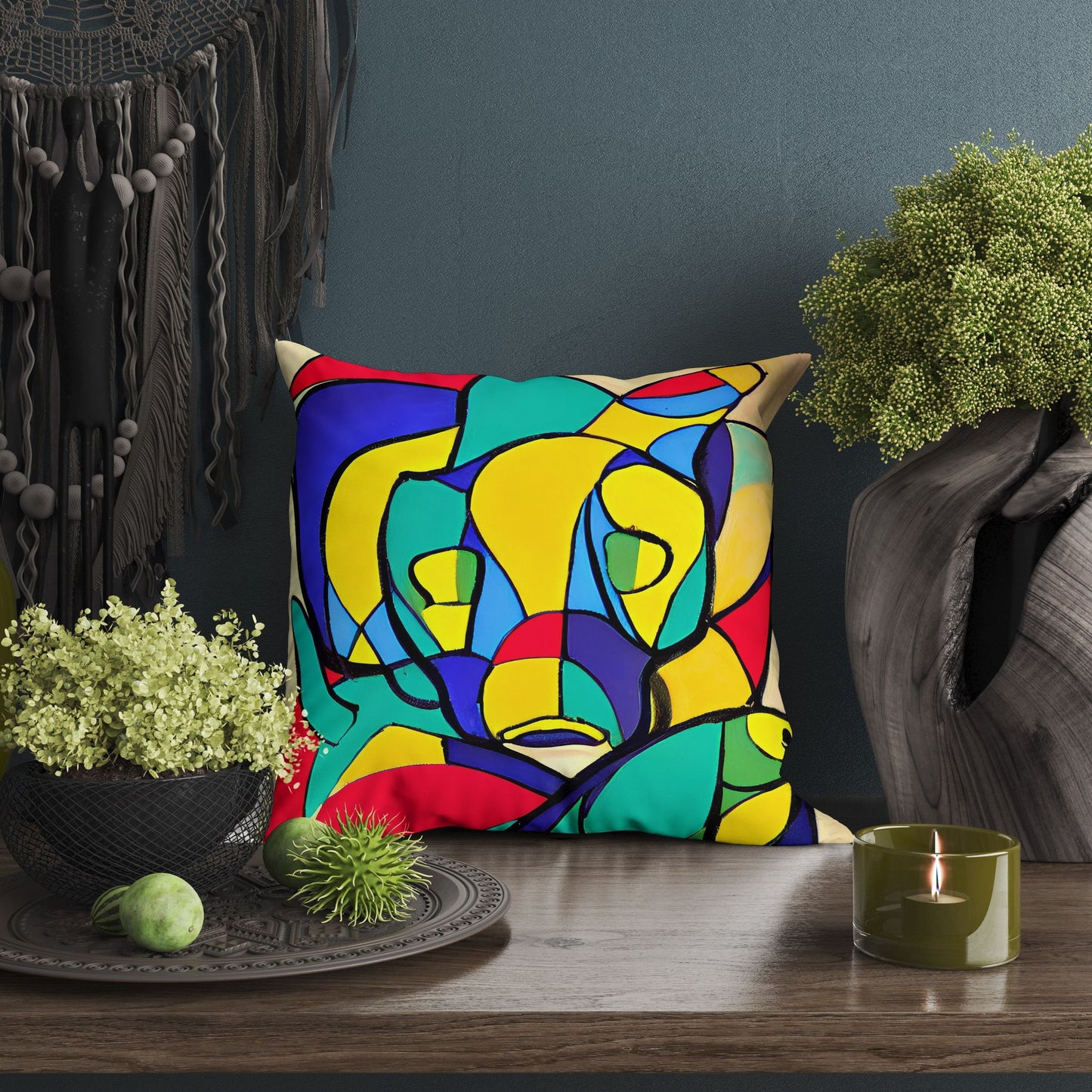Australian Wildlife Platypus Abstract Art Toss Pillow, Abstract Pillow, Original Art Pillow, Colorful Pillow Case, Contemporary Pillow