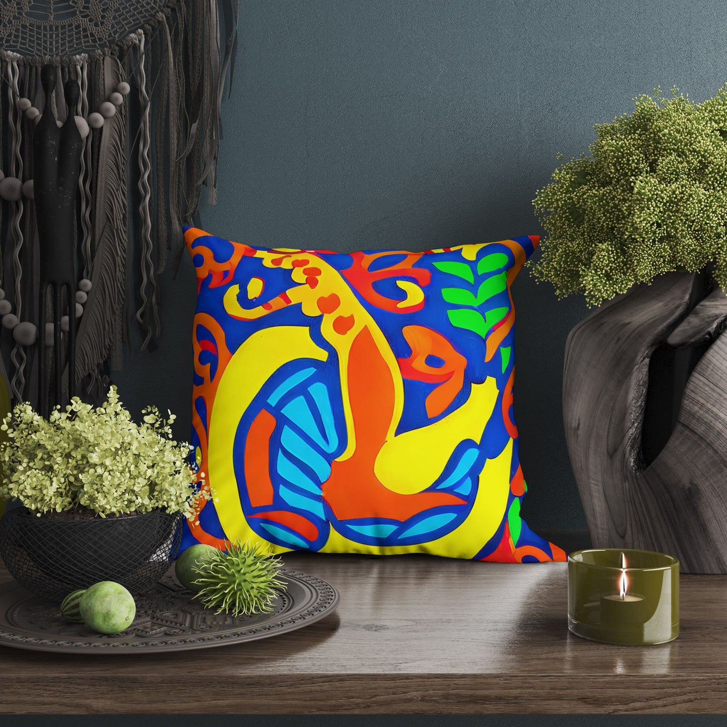 Abstract Original Art Throw Pillow, Abstract Pillow Case, Soft Pillow Cases, Colorful Pillow Case, Modern Pillow, 18 X 18 Pillow Covers
