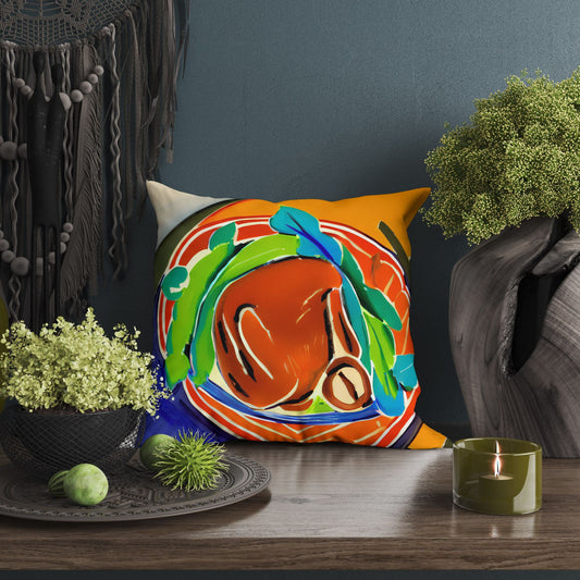 Thanksgiving Roast Turkey Original Art Decorative Pillow, Abstract Art Pillow, Soft Pillow Cases, Colorful Pillow Case, Contemporary Pillow