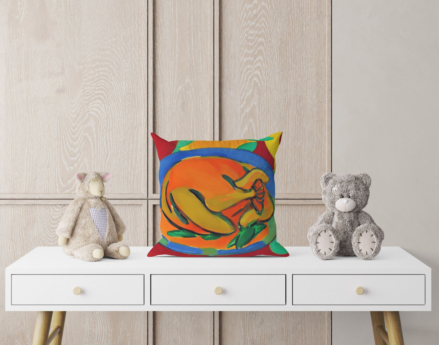 Thanksgiving Roast Turkey Original Art Pillow Case, Abstract Throw Pillow Cover, Original Art Pillow, Colorful Pillow Case, Fashion