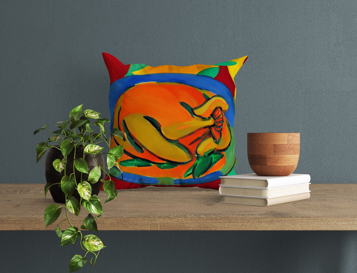 Thanksgiving Roast Turkey Original Art Pillow Case, Abstract Throw Pillow Cover, Original Art Pillow, Colorful Pillow Case, Fashion