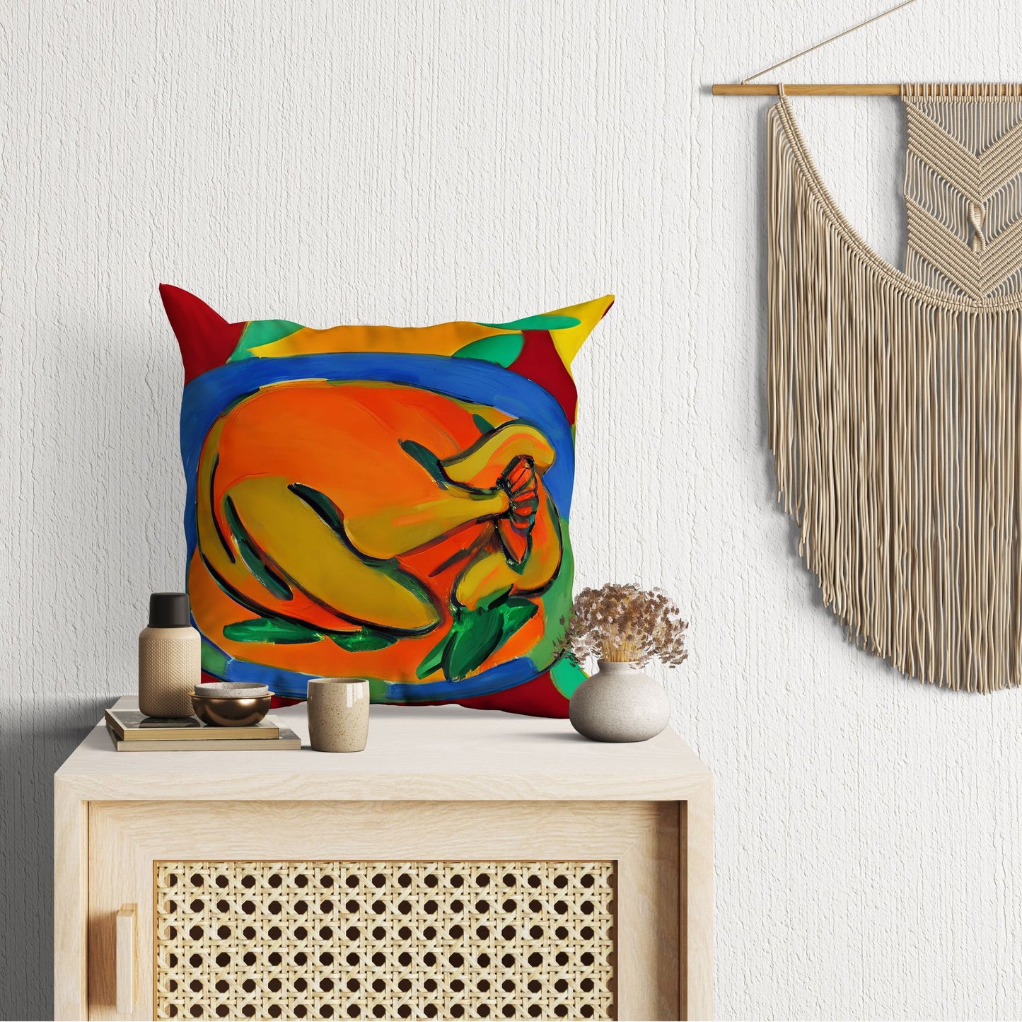 Thanksgiving Roast Turkey Original Art Pillow Case, Abstract Throw Pillow Cover, Original Art Pillow, Colorful Pillow Case, Fashion