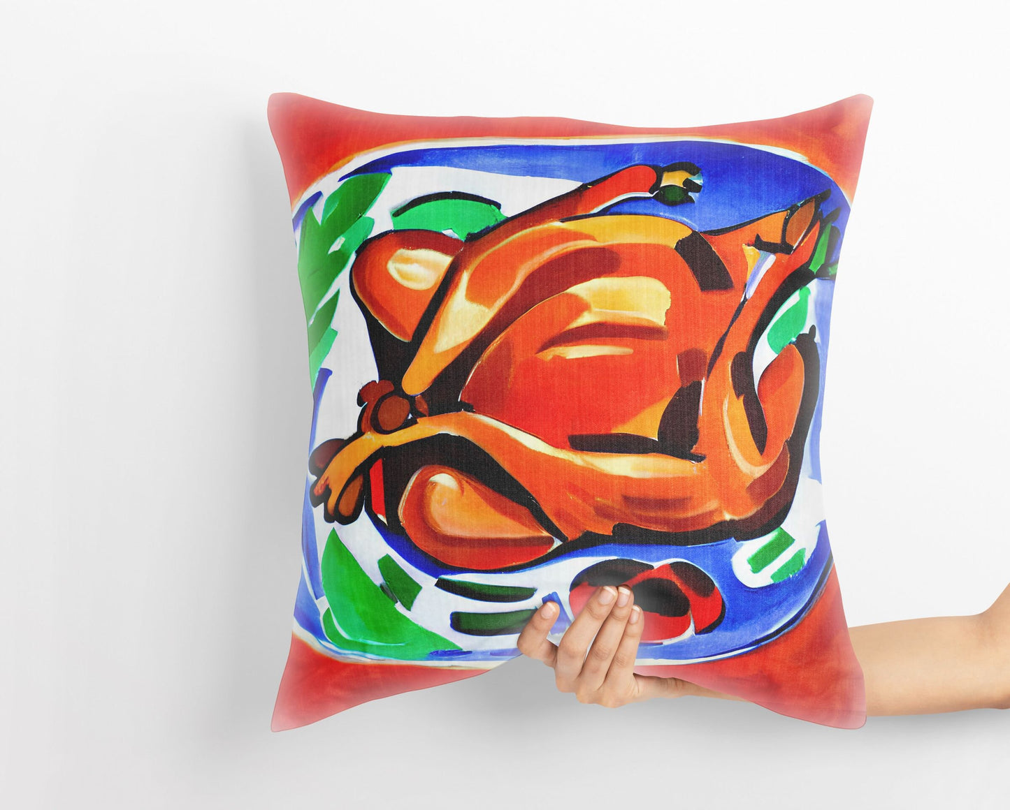Thanksgiving Roast Turkey Original Art Toss Pillow, Abstract Pillow Case, Original Art Pillow, Colorful Pillow Case, Watercolor Pillow Cases