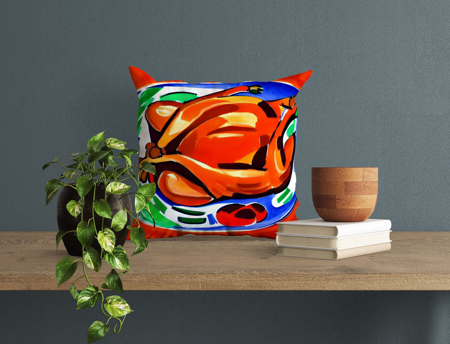 Thanksgiving Roast Turkey Original Art Toss Pillow, Abstract Pillow Case, Original Art Pillow, Colorful Pillow Case, Watercolor Pillow Cases