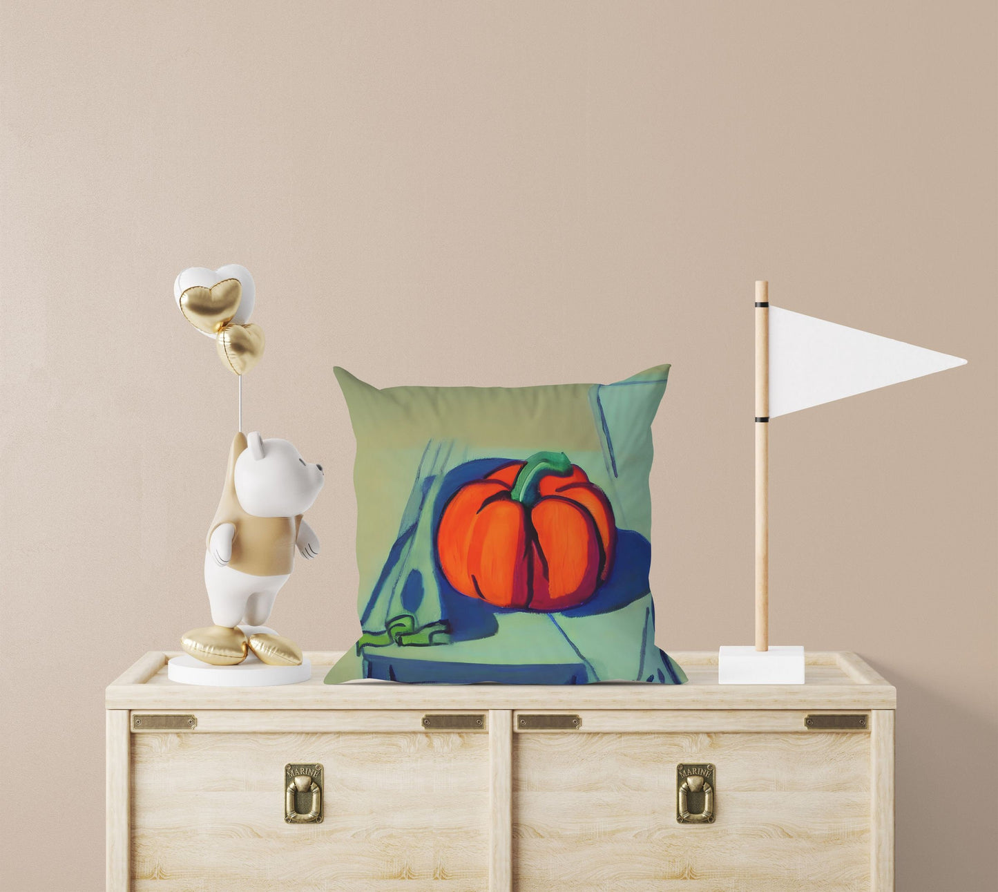 Pumpkin Halloween Original Art Pillow Case, Abstract Throw Pillow Cover, Designer Pillow, Colorful Pillow Case, Watercolor Pillow Cases