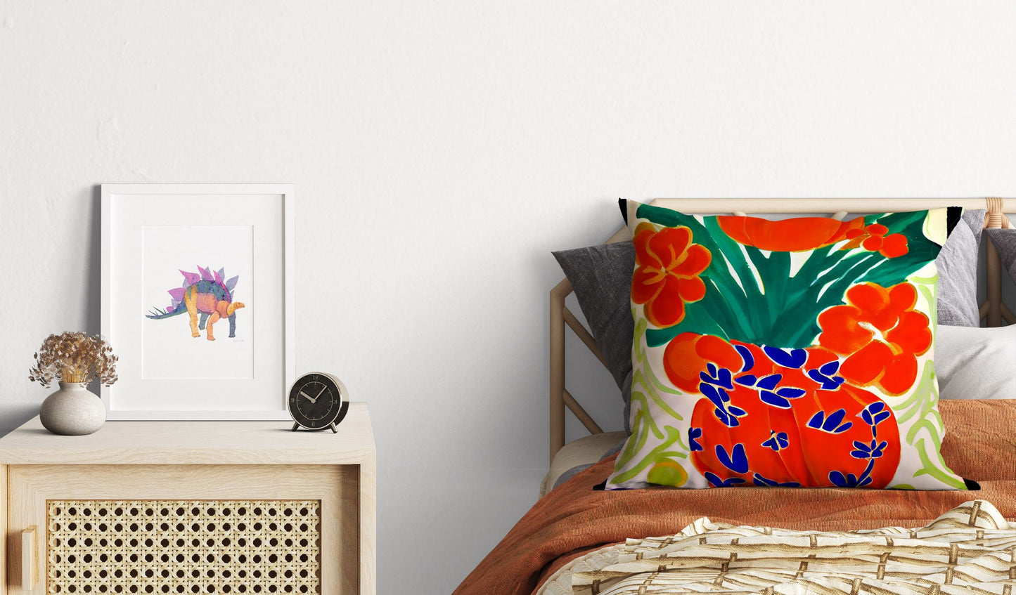 Still Life With Flowers Original Art Throw Pillow, Abstract Throw Pillow Cover, Art Pillow, Home Decor Pillow, Sofa Pillows