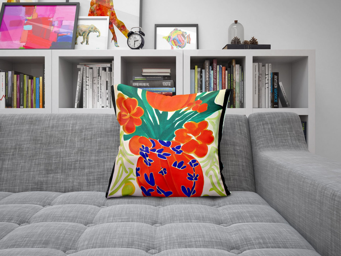 Still Life With Flowers Original Art Throw Pillow, Abstract Throw Pillow Cover, Art Pillow, Home Decor Pillow, Sofa Pillows
