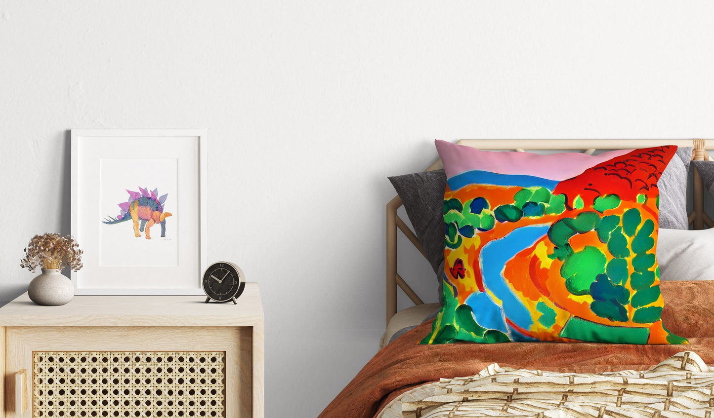 Abstract Landscape Toss Pillow, Abstract Pillow Case, Art Pillow, Colorful Pillow Case, Watercolor Pillow Cases, Square Pillow, Home Decor