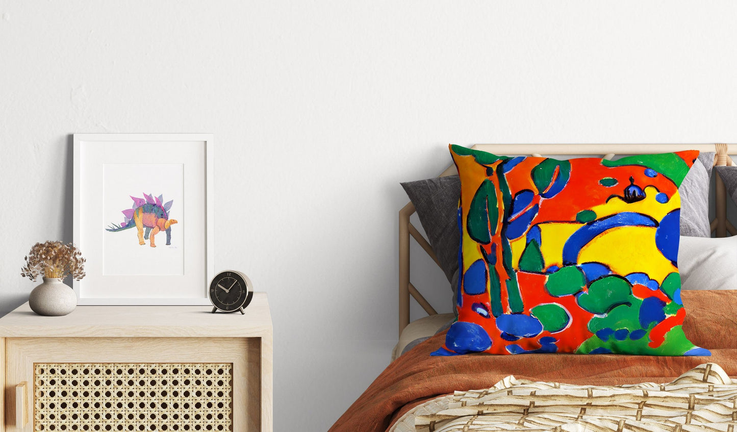 Abstract Landscape Throw Pillow, Abstract Throw Pillow, Soft Pillow Cases, Colorful Pillow Case, Farmhouse Pillow, Sofa Pillows