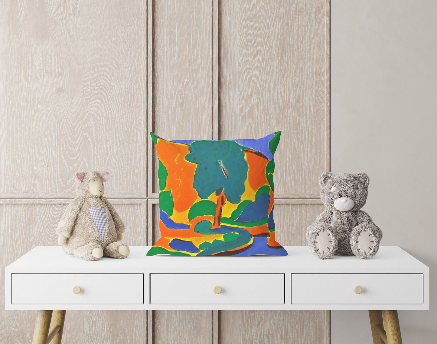 Abstract Landscape Throw Pillow, Abstract Throw Pillow, Soft Pillow Cases, Colorful Pillow Case, Farmhouse Pillow, Sofa Pillows