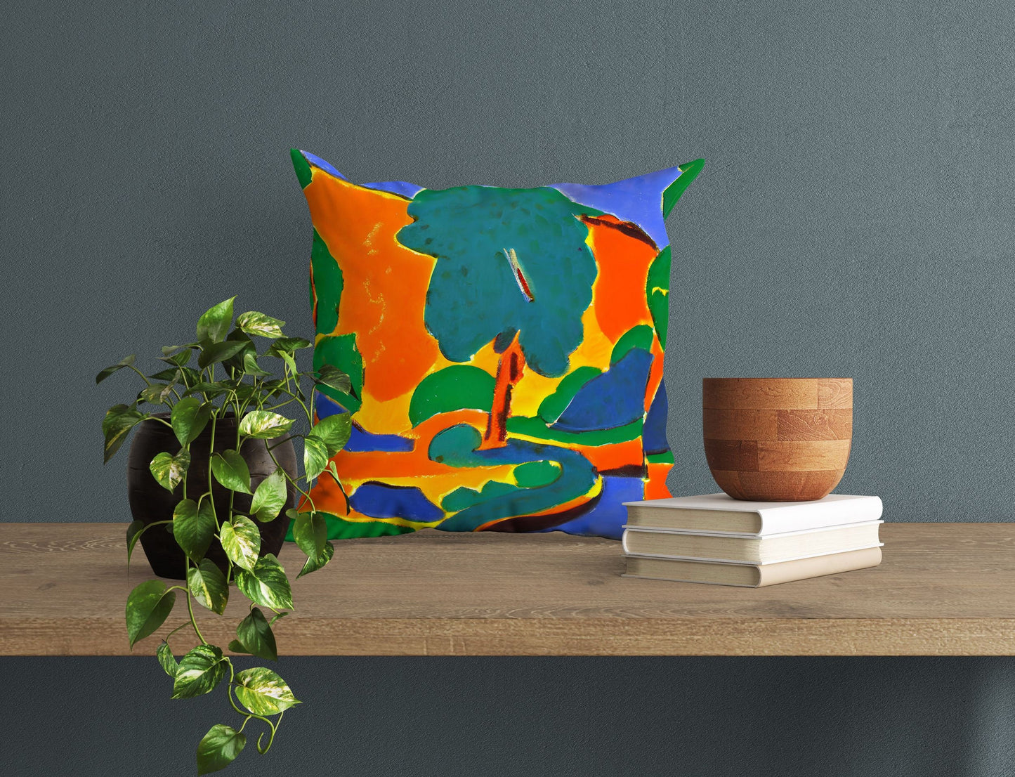 Abstract Landscape Throw Pillow, Abstract Throw Pillow, Soft Pillow Cases, Colorful Pillow Case, Farmhouse Pillow, Sofa Pillows