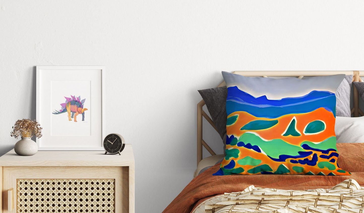 Abstract Landscape Tapestry Pillows, Abstract Pillow Case, Artist Pillow, Colorful Pillow Case, Watercolor Pillow Cases, 20X20 Pillow Cover