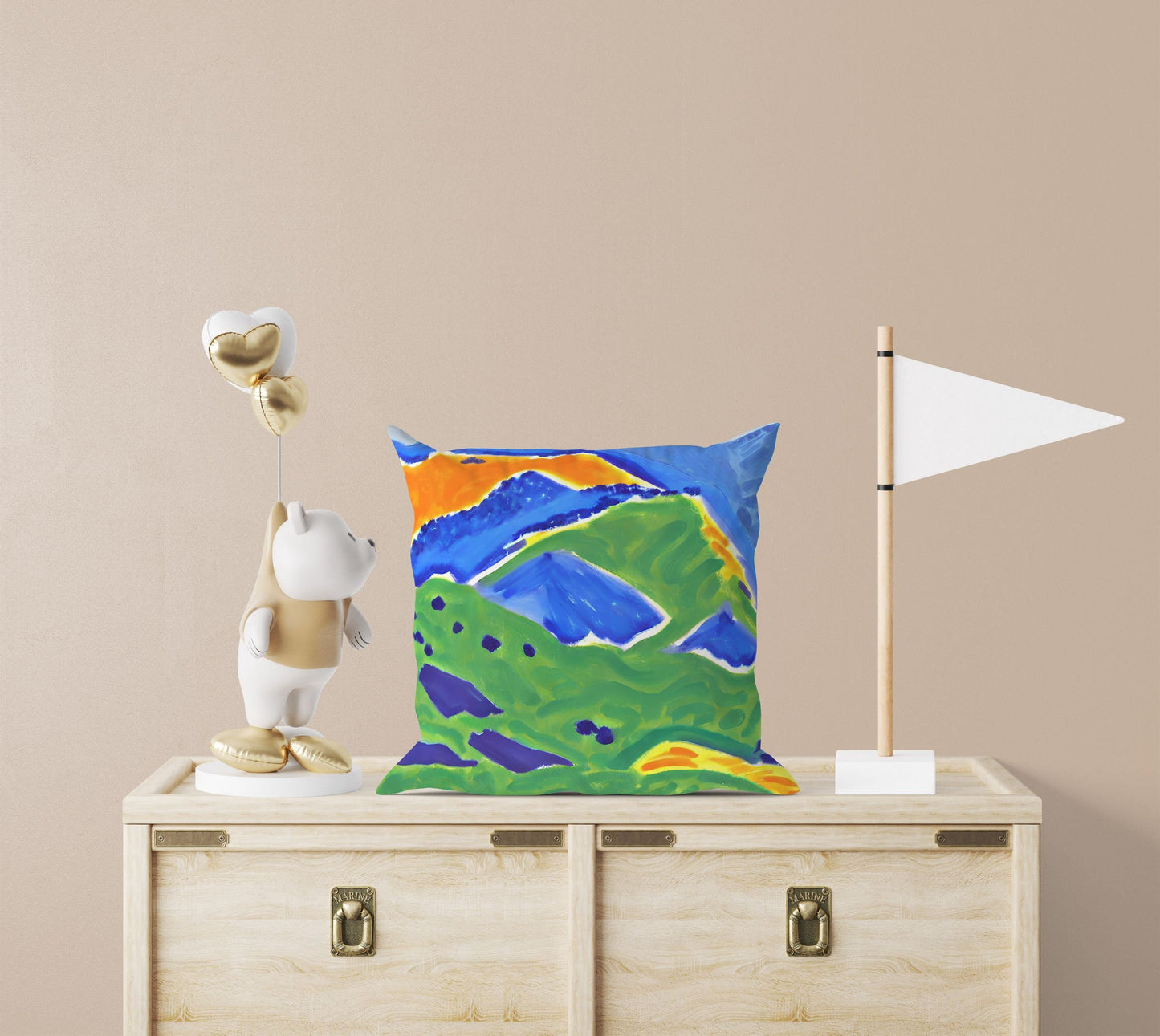 Abstract Landscape With Hills Tapestry Pillows, Abstract Art Pillow, Art Pillow, Large Pillow Cases, Christmas Pillow, Abstract Decor