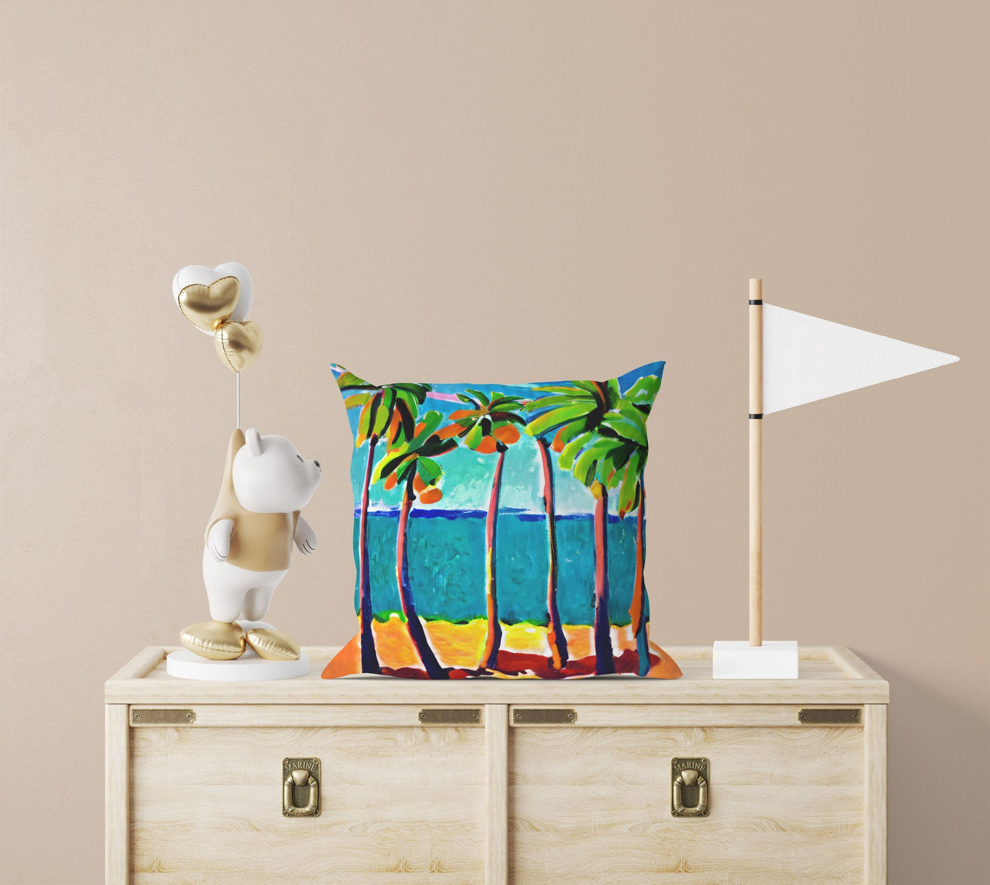 Coconut Trees On The Beach Tapestry Pillows, Abstract Throw Pillow, Soft Pillow Large Pillow Cases, Christmas Pillow Covers, Sofa Pillows