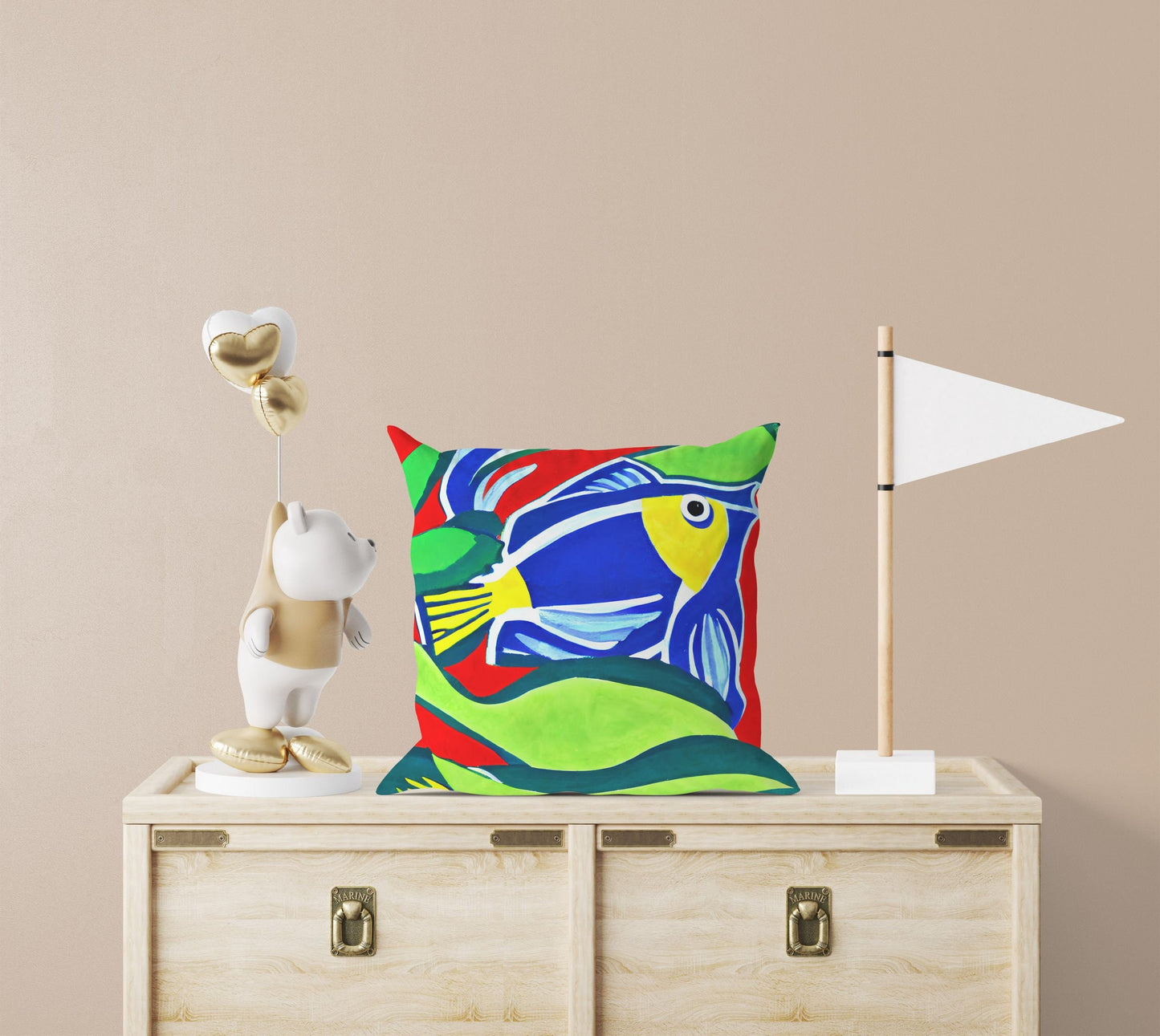 Tropical Fish Throw Pillow Cover, Abstract Art Pillow, Soft Pillow Cases, Colorful Pillow Case, Christmas Pillow Covers, Indoor Pillow Cases