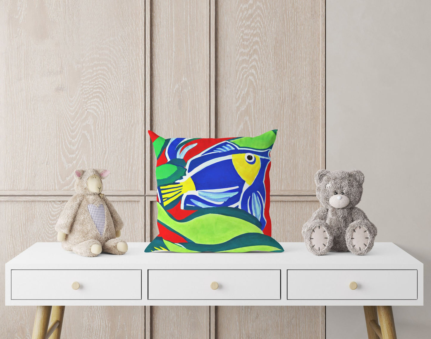 Tropical Fish Throw Pillow Cover, Abstract Art Pillow, Soft Pillow Cases, Colorful Pillow Case, Christmas Pillow Covers, Indoor Pillow Cases
