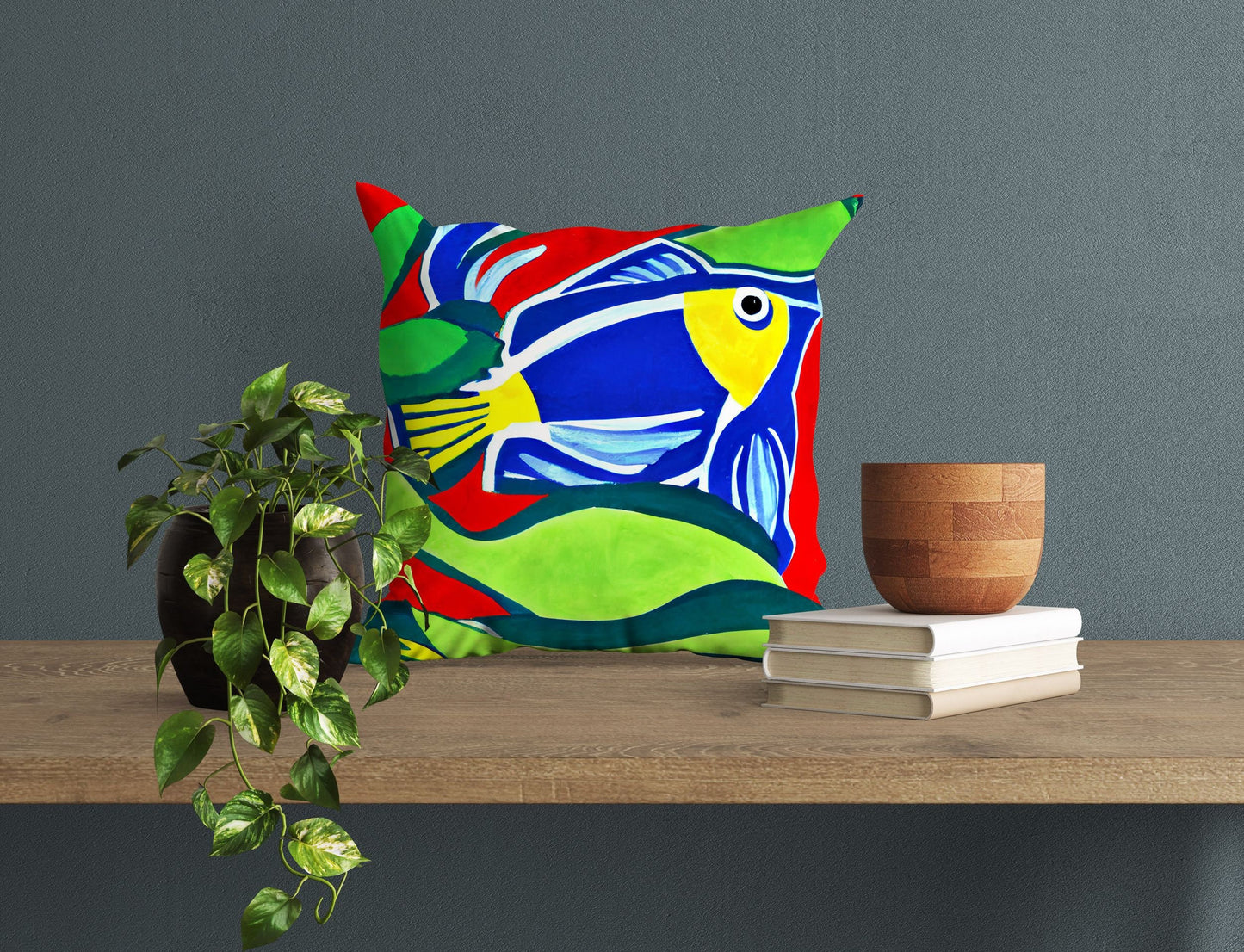 Tropical Fish Throw Pillow Cover, Abstract Art Pillow, Soft Pillow Cases, Colorful Pillow Case, Christmas Pillow Covers, Indoor Pillow Cases