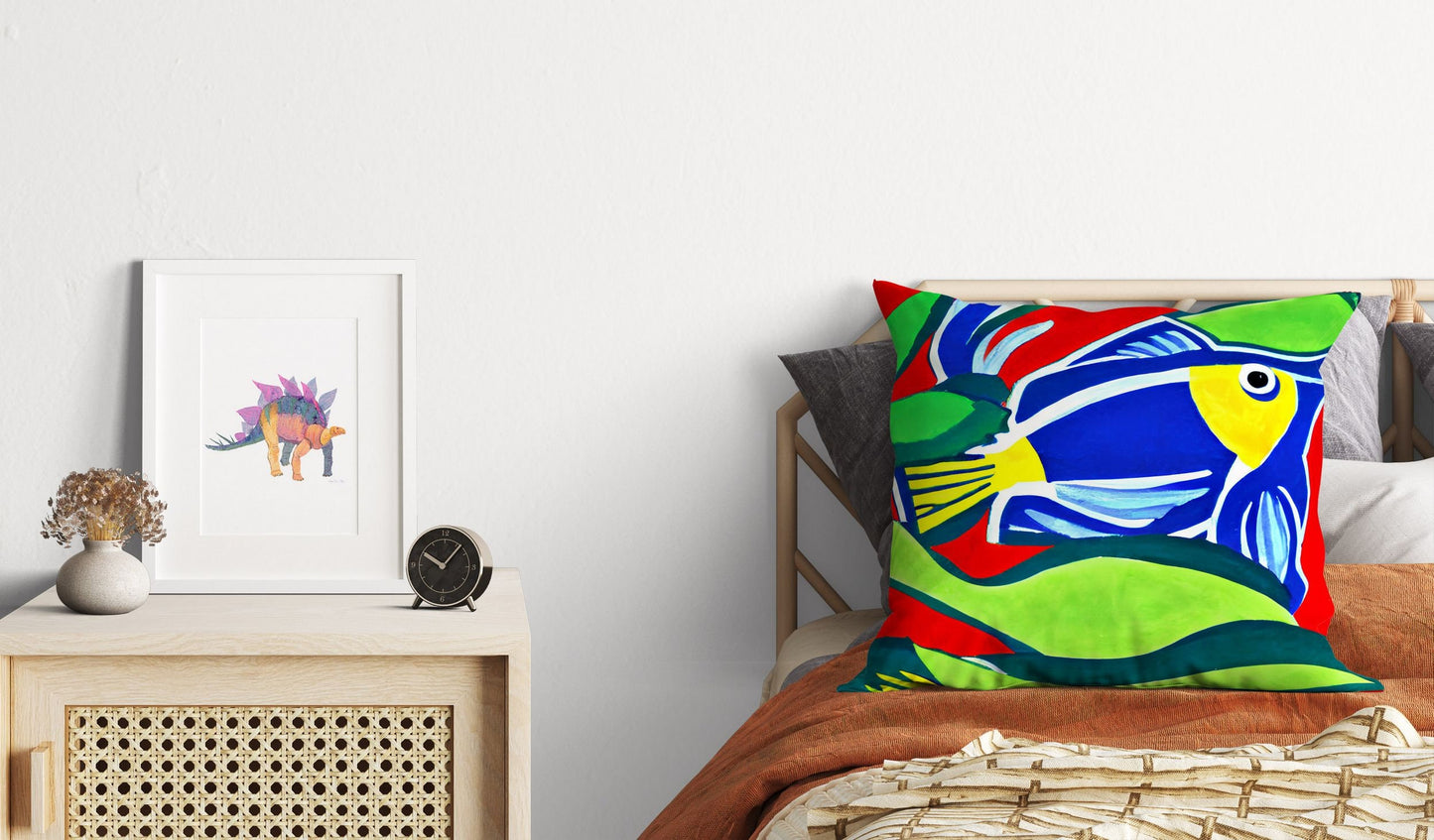Tropical Fish Throw Pillow Cover, Abstract Art Pillow, Soft Pillow Cases, Colorful Pillow Case, Christmas Pillow Covers, Indoor Pillow Cases
