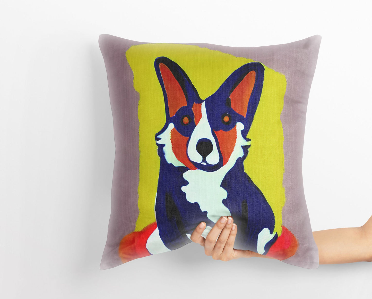 Corgi Dog Original Art Decorative Pillow, Abstract Throw Pillow Cover, Modern Pillow, Large Pillow Cases, Farmhouse Pillow, Sofa Pillows