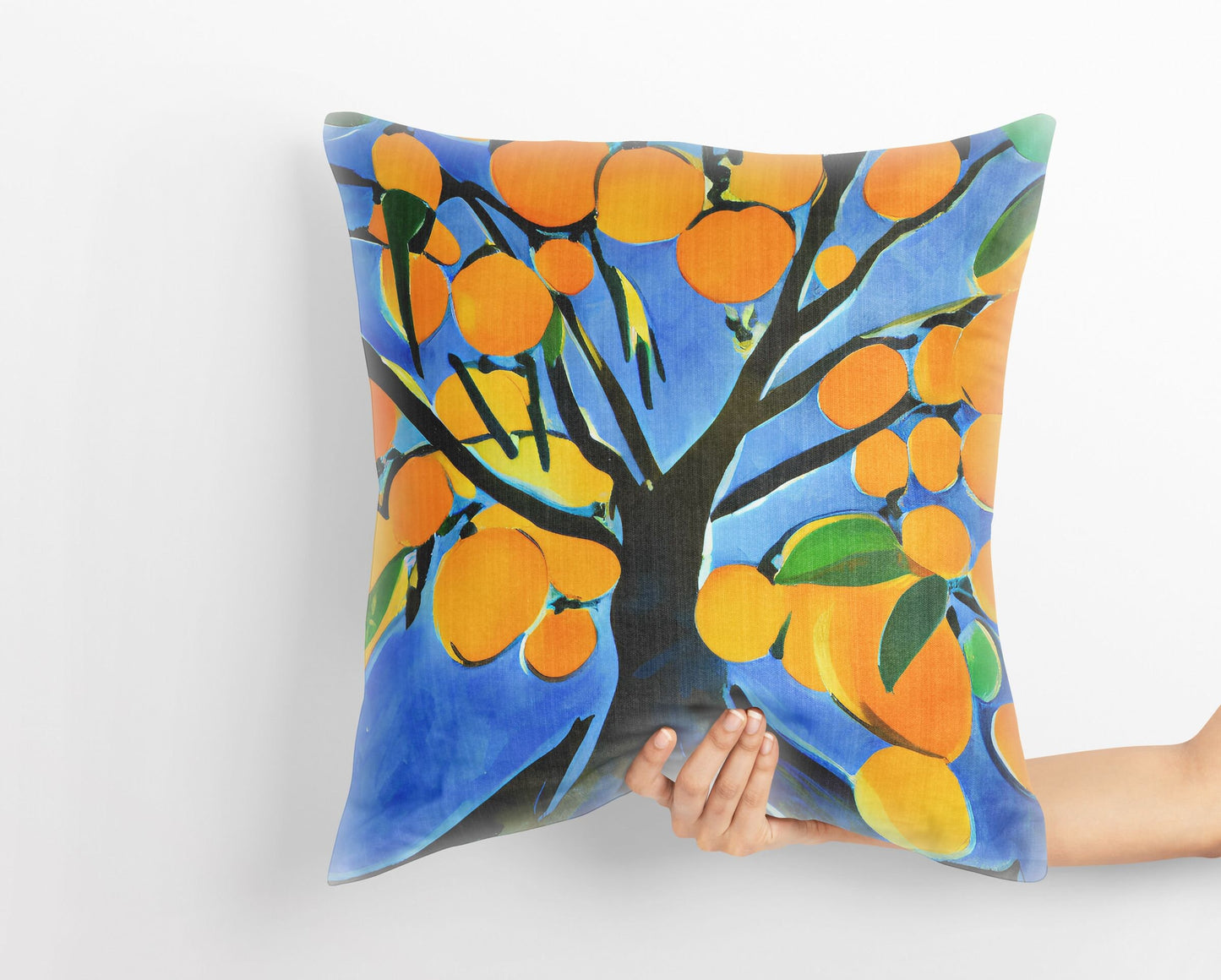 Tree Full Of Fruit Decorative Pillow, Abstract Throw Pillow, Contemporary Pillow, Large Pillow Cases, Christmas Pillow, Sofa Pillows
