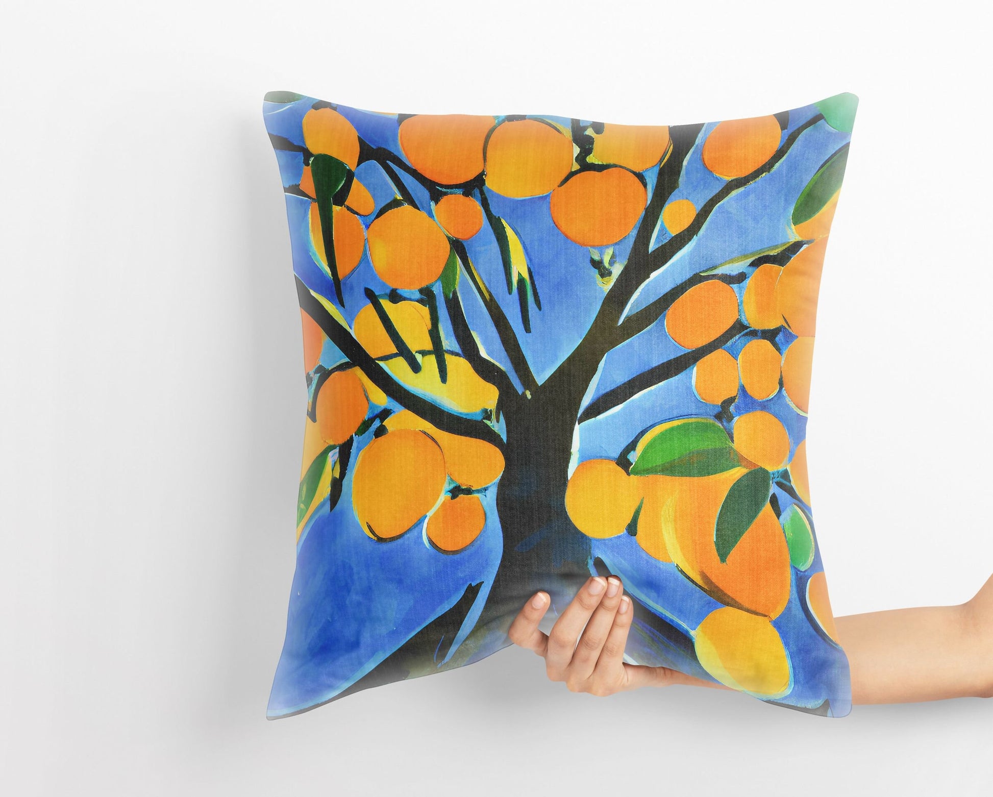 Tree Full Of Fruit Decorative Pillow, Abstract Throw Pillow, Contemporary Pillow, Large Pillow Cases, Christmas Pillow, Sofa Pillows