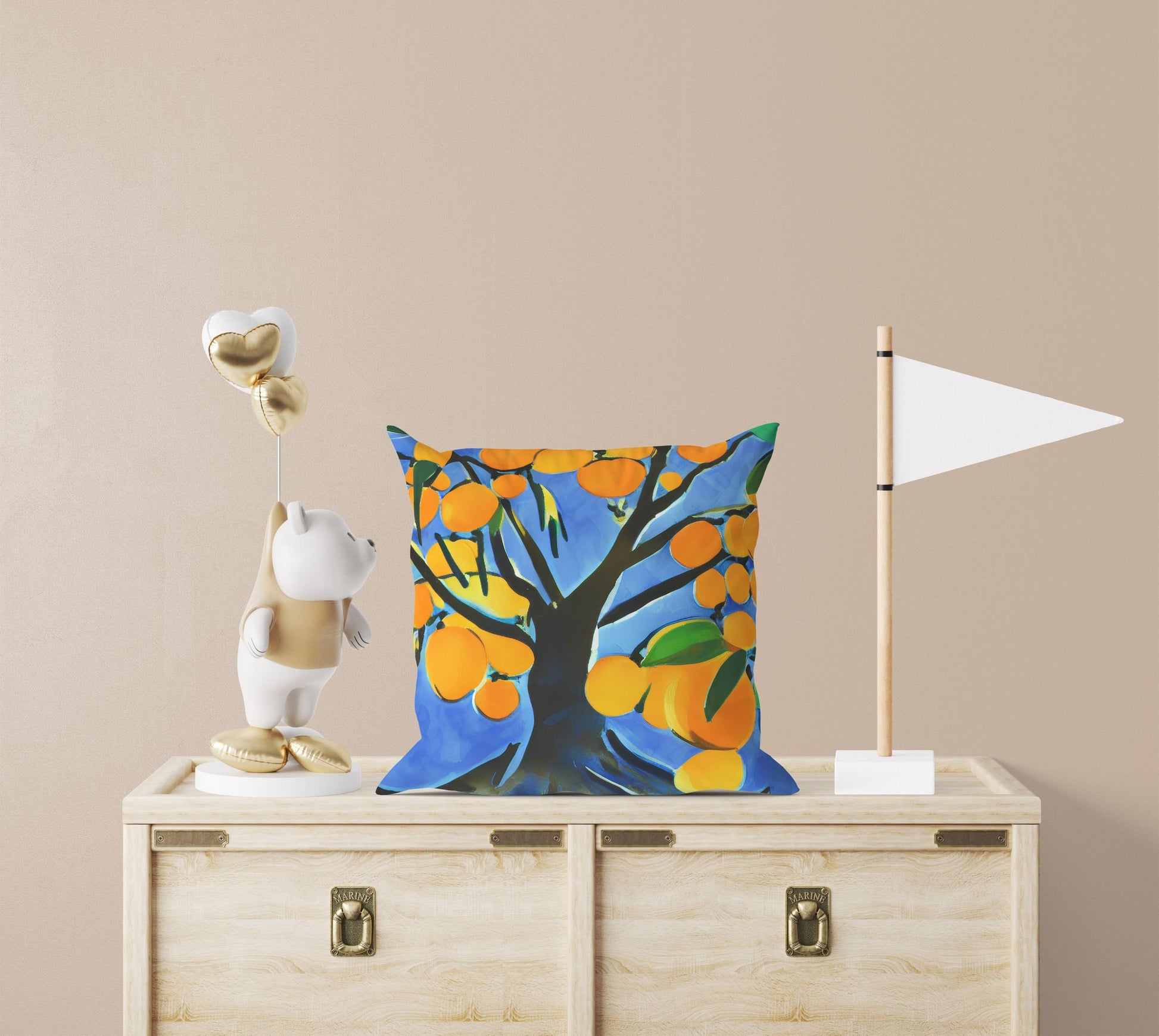 Tree Full Of Fruit Decorative Pillow, Abstract Throw Pillow, Contemporary Pillow, Large Pillow Cases, Christmas Pillow, Sofa Pillows