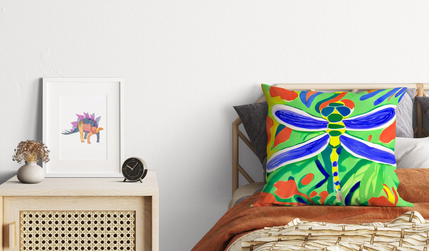Dragonfly Tapestry Pillows, Abstract Pillow Case, Designer Pillow, Colorful Pillow Case, Fashion, 18 X 18 Pillow Covers, Home Decor Pillow