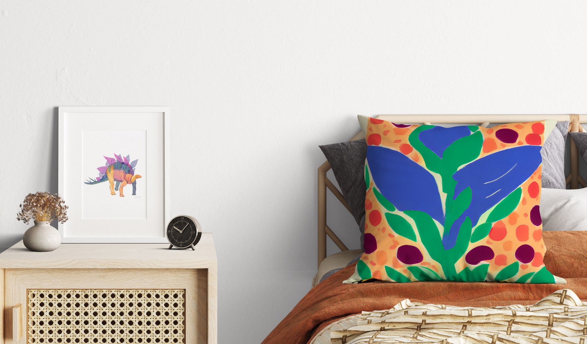 A Grass Tapestry Pillows, Floral Pillow Cases, Artist Pillow, Colorful Pillow Case, Watercolor Pillow Cases, Square Pillow, Playroom Decor