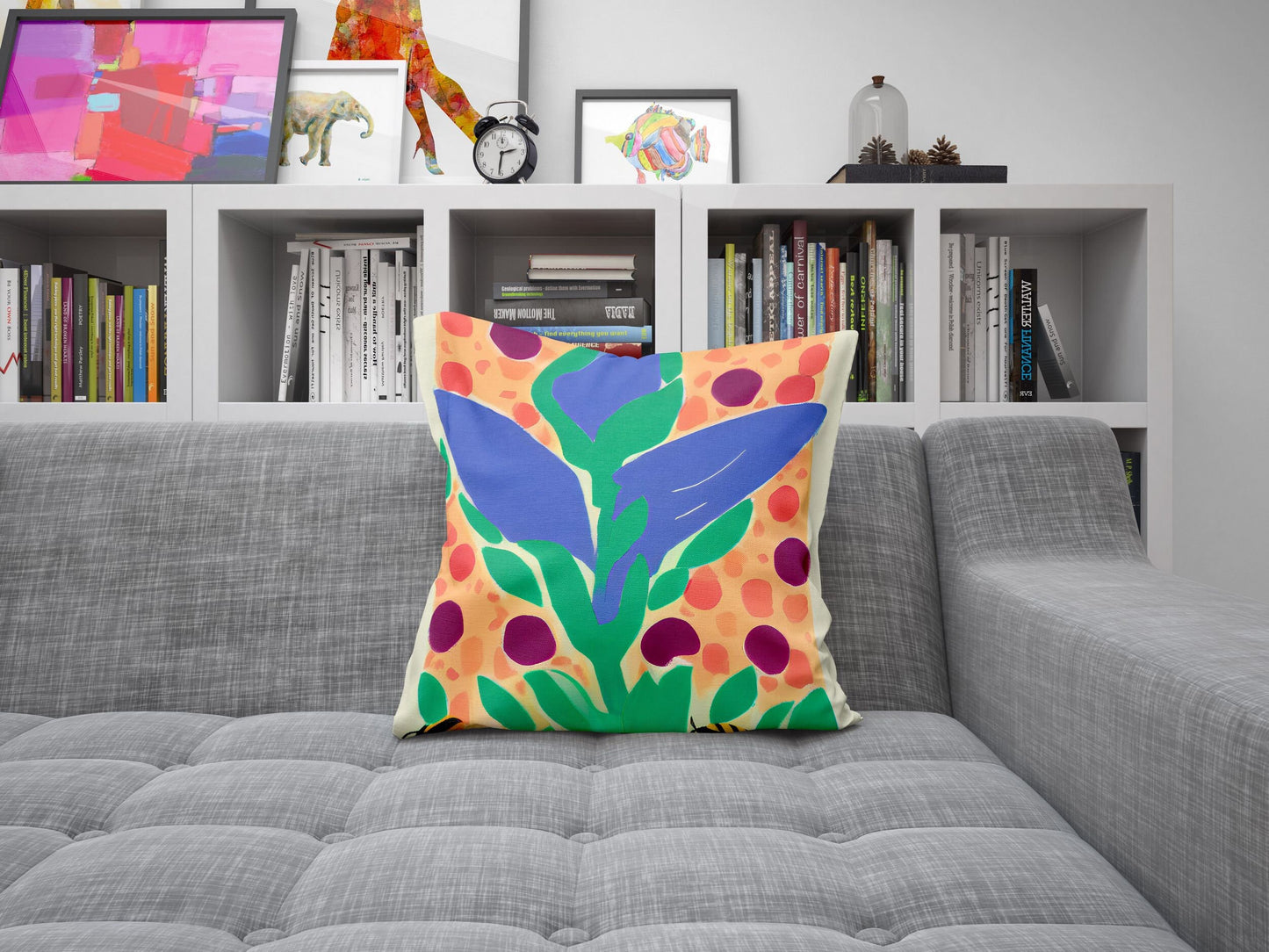 A Grass Tapestry Pillows, Floral Pillow Cases, Artist Pillow, Colorful Pillow Case, Watercolor Pillow Cases, Square Pillow, Playroom Decor